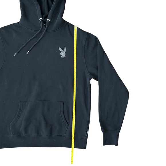 Playboy Hoodie Mens Size Small Black Pullover Sweatshirt Bunny Logo Graphic Y2K - Picture 4 of 8